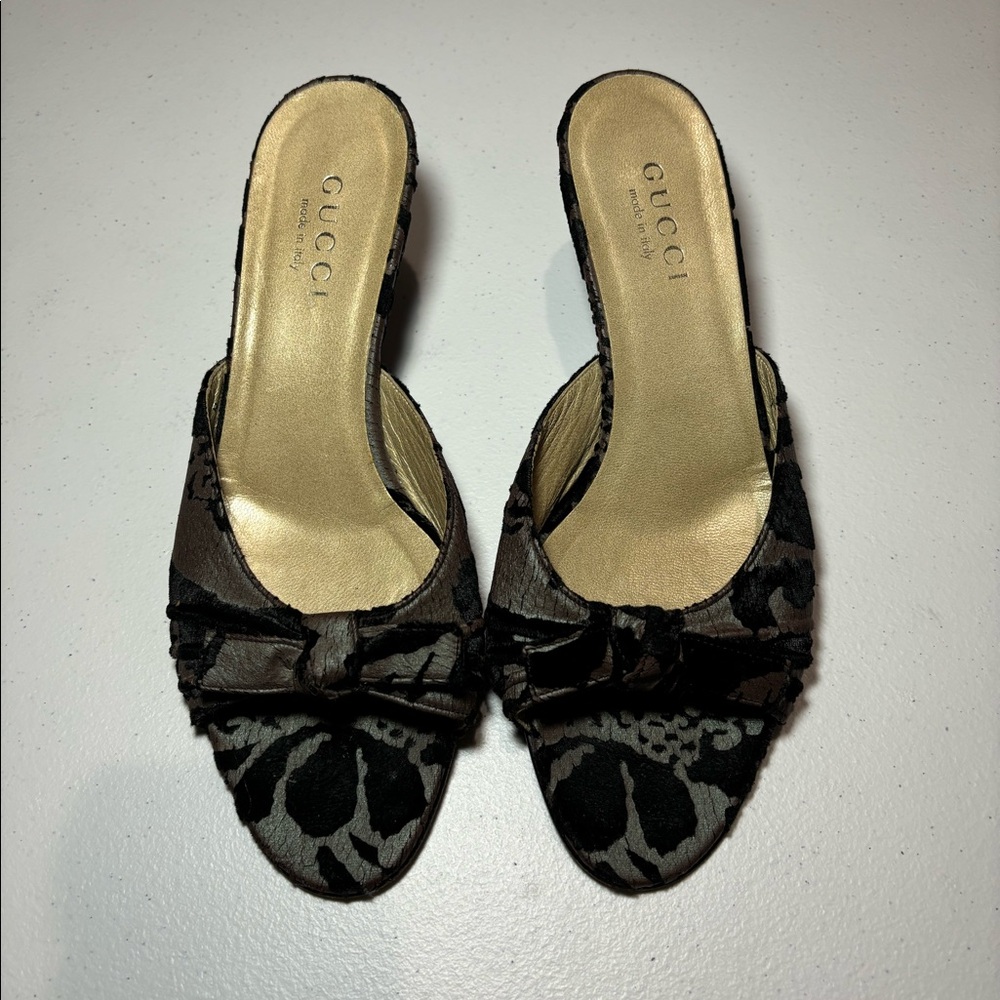 Vintage Gucci Kitten Heel Mule